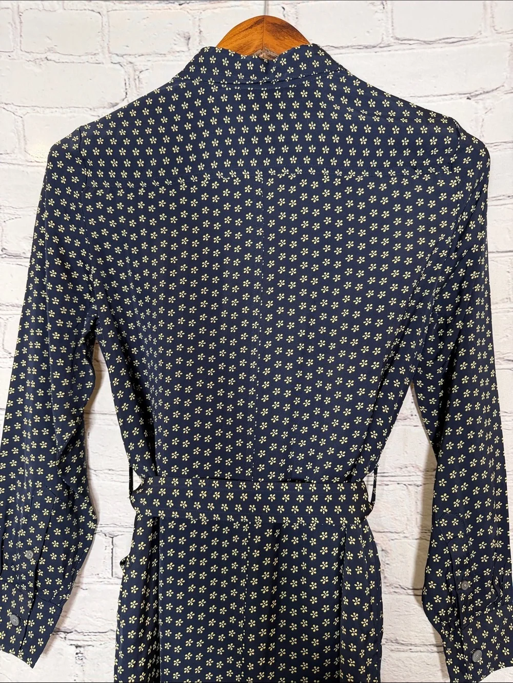 J. Crew Navy Micro Floral Wrap Dress Size 0 Brand New W/Tags